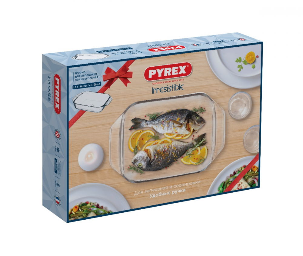 

Блюдо для запекания и выпечки IRRESISTIBLE 39х25см прямоугольное (PYREX 409B000/IR)