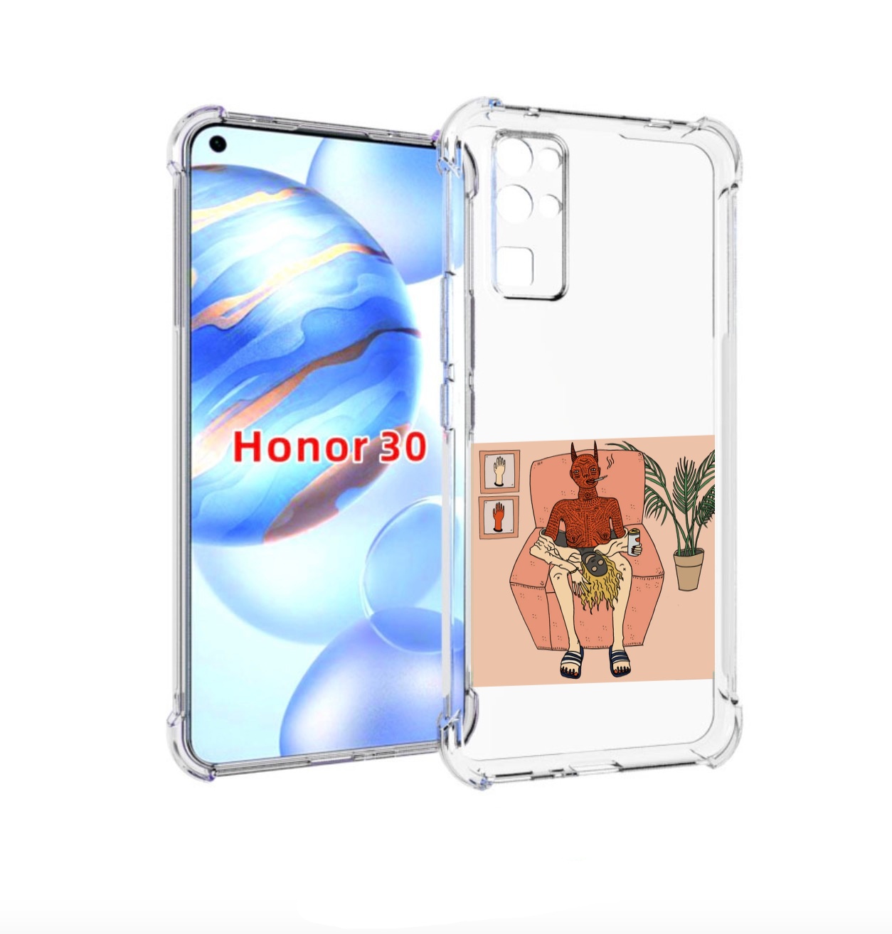 

Чехол бампер MyPads девушка-сняла-кожу для Honor 30 (BMH-AN10) п, Прозрачный, Tocco