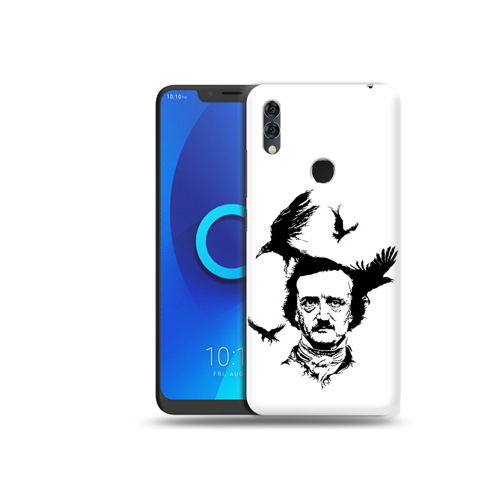 

Чехол MyPads Tocco для Alcatel 5V Эдгар Аллан черно белый, Прозрачный, Tocco