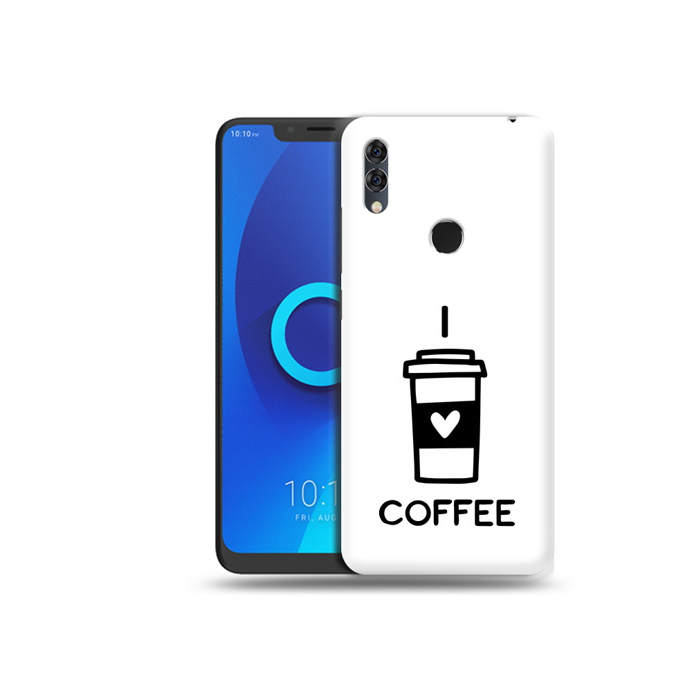 

Чехол MyPads Tocco для Alcatel 5V Я люблю кофе, Прозрачный, Tocco