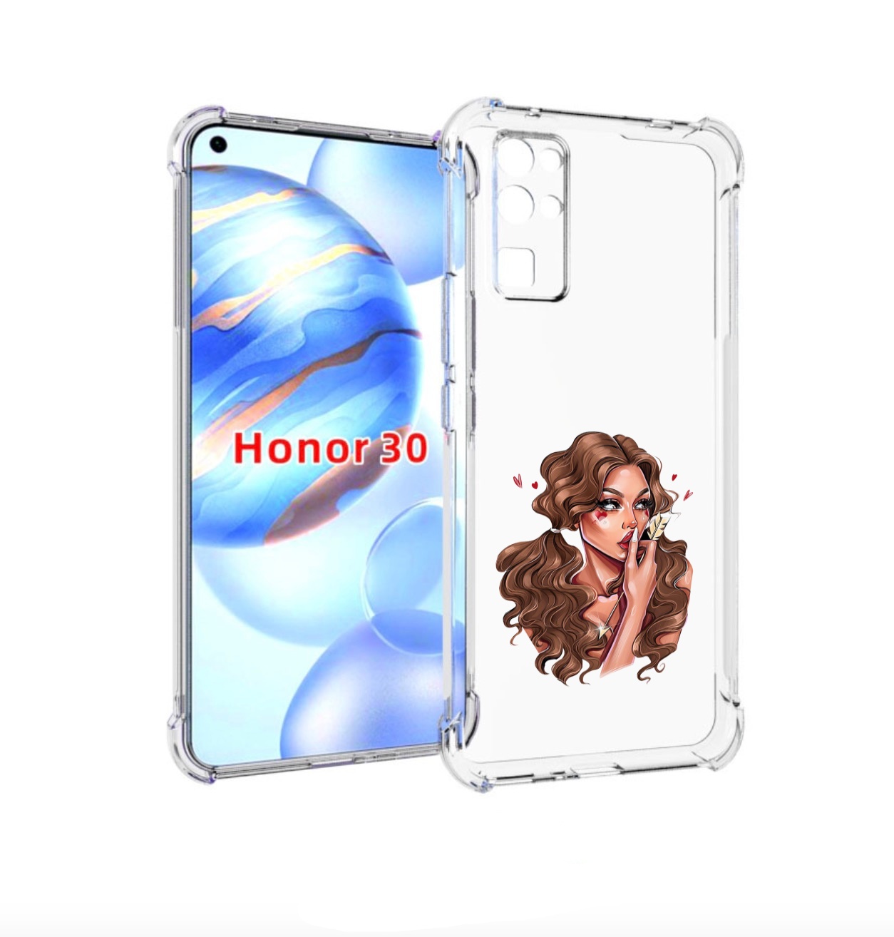 

Чехол бампер MyPads девушка-со-стрелой женский для Honor 30 (BMH, Прозрачный, Tocco