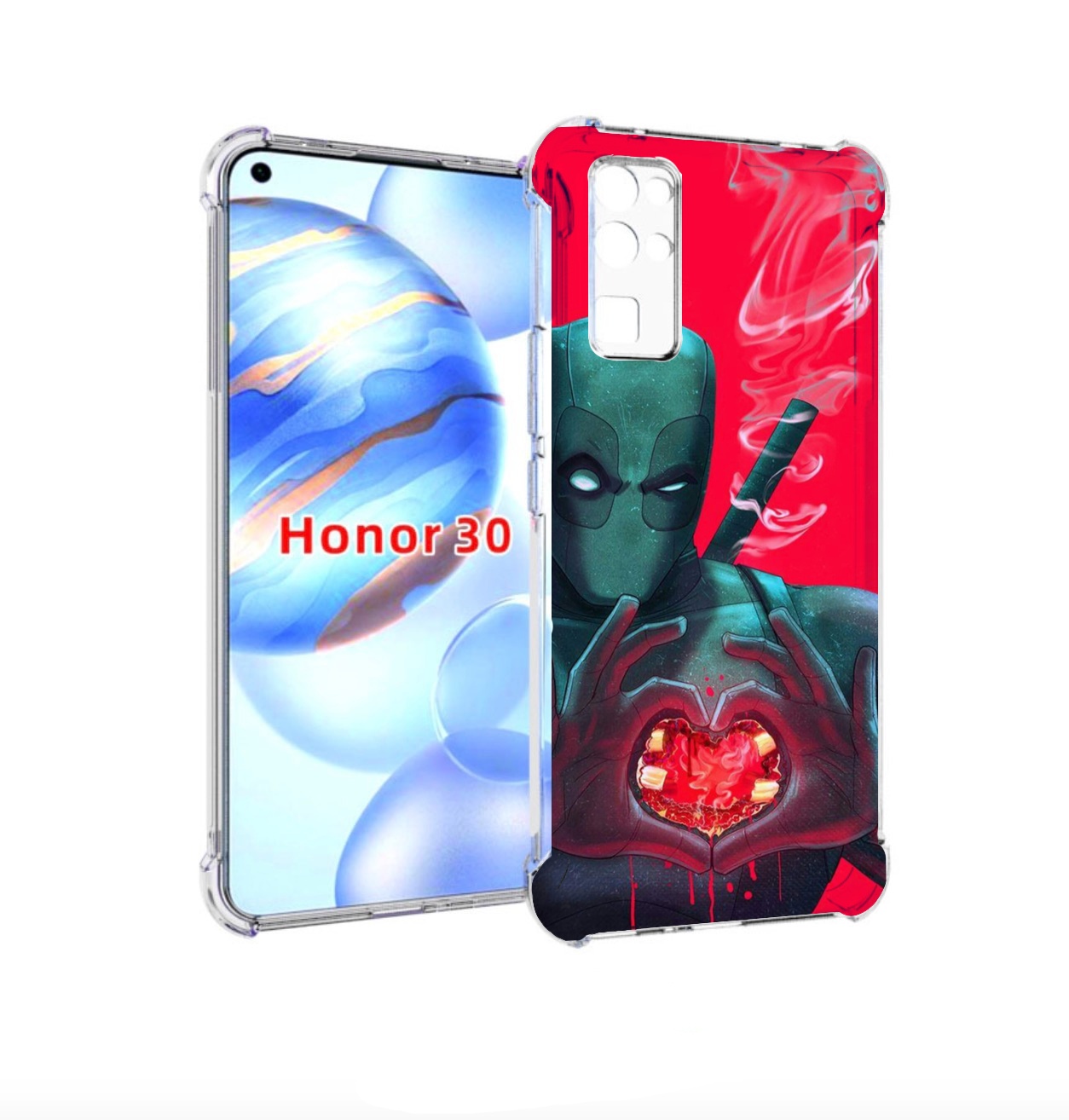 

Чехол бампер MyPads дедпул-в-сердце для Honor 30 (BMH-AN10) прот, Прозрачный, Tocco