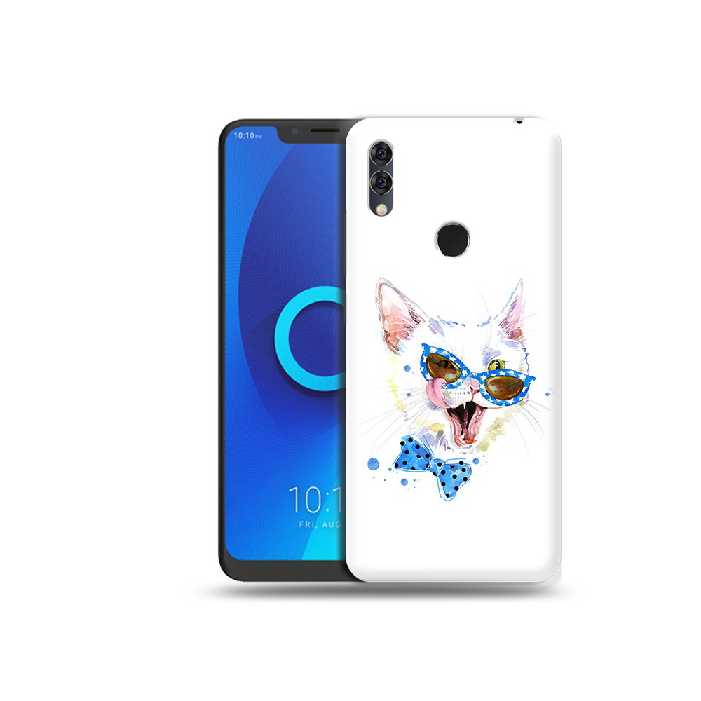

Чехол MyPads Tocco для Alcatel 5V белый кот, Прозрачный, Tocco