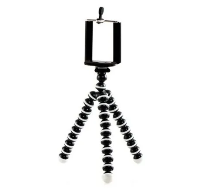 

Мини-штатив NoBrand на гибких ножках Camera Tripod With Clamp, Черный;белый