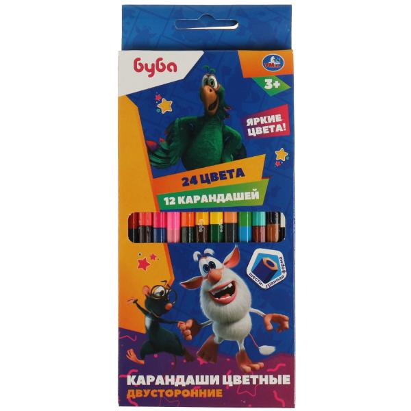 

Цветные карандаши БУБА двусторонние 24цв (12 шт.) Умка в кор.20*12наб, Разноцветные