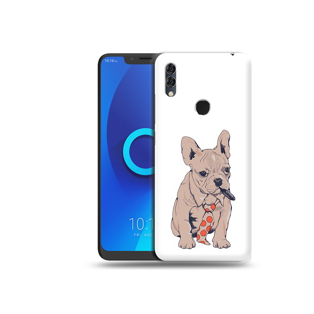 

Чехол MyPads Tocco для Alcatel 5V бульдог с сигарой, Прозрачный, Tocco