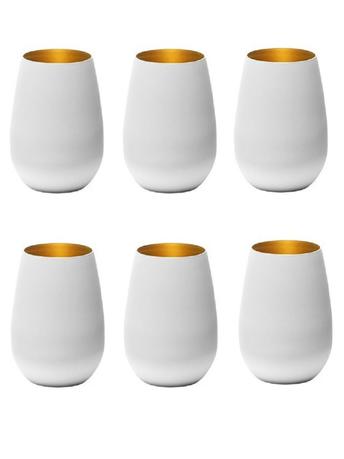 фото Stolzle набор стаканов низких elements 465 мл, белый/золотой, 6 шт. 3520012el086-6