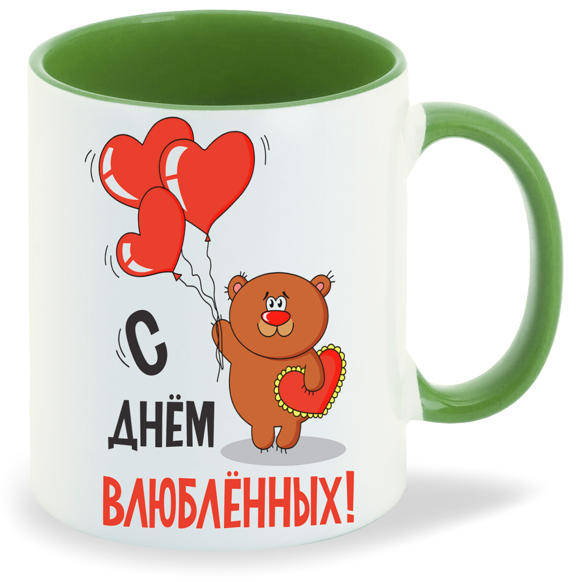 

Кружка CoolPodarok 14 февраля С Днем Влюбленных Мишка с сердцем