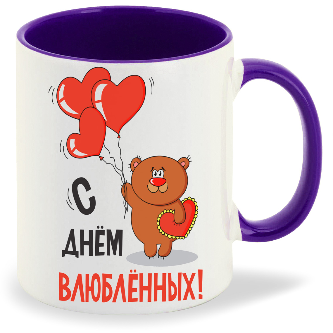 

Кружка CoolPodarok 14 февраля С Днем Влюбленных Мишка с сердцем