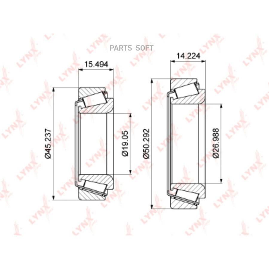 

Подшипник ступицы KIA Rio 2 задней наружный LYNX