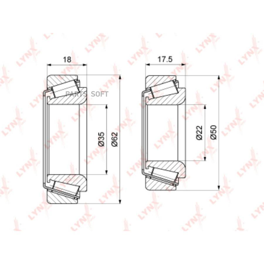 

Подшипник ступицы MERCEDES C (W203,W204) (00-) передней LYNX