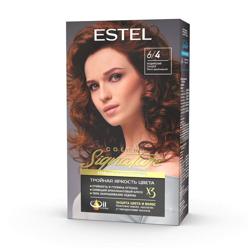 Крем-гель краска для волос Estel Color Signature Индийский сандал 6/4 гель для укладки волос estel professional airex сильная фиксация 200 мл