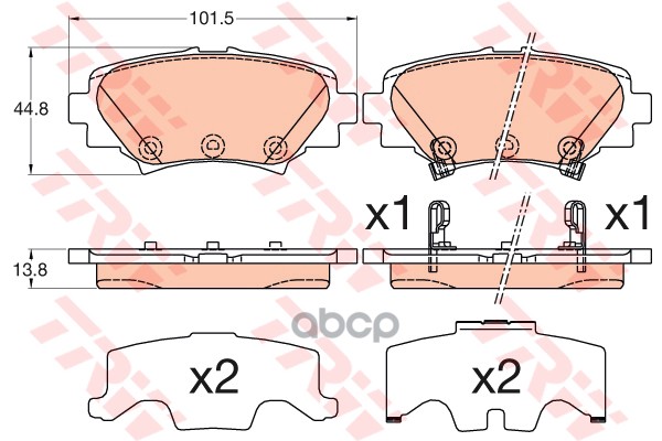 

Колодки Тормозные Mazda 3 (13-) (2.0) Задние (4Шт.) Trw Gdb3593