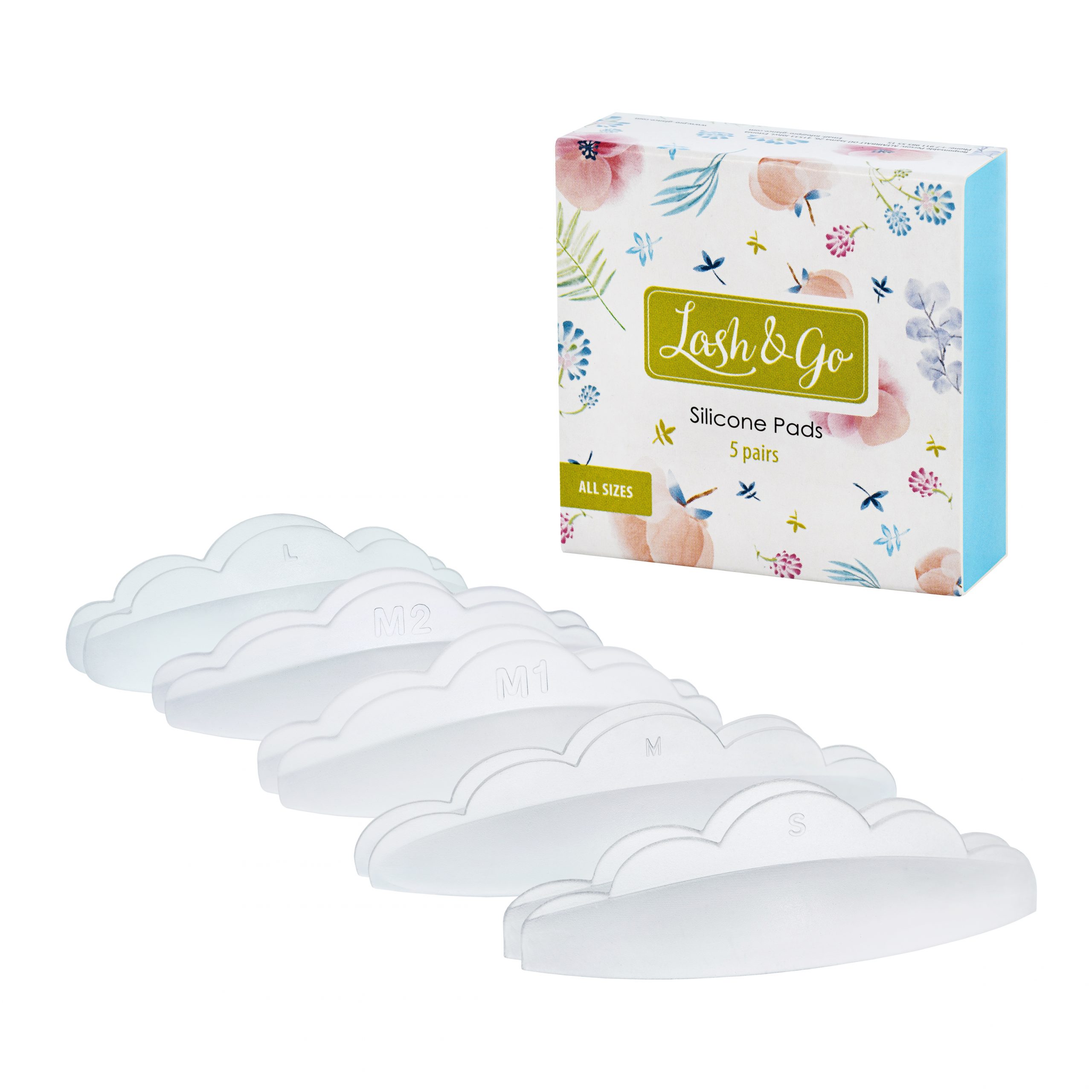 

Набор силиконовых валиков Lash&Go, 5 пар: S, M, M1, M2, L