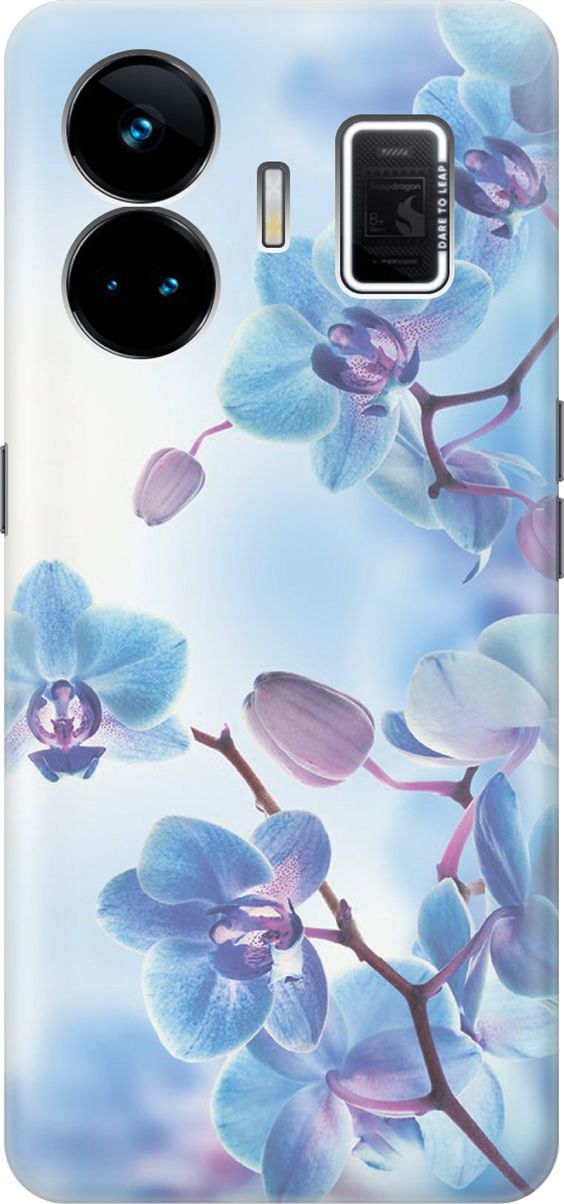 

Чехол на Realme GT Neo 5 "Голубые орхидеи", Голубой;серый, 158675