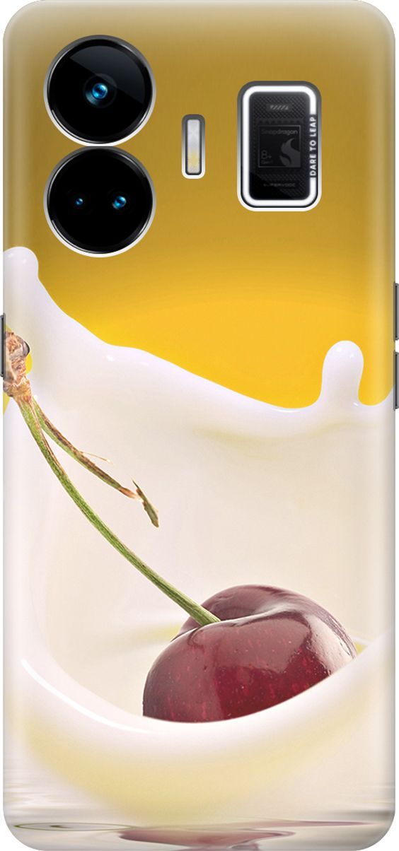 

Чехол на Realme GT Neo 5 "Ягода в молоке", Белый;желтый, 158666