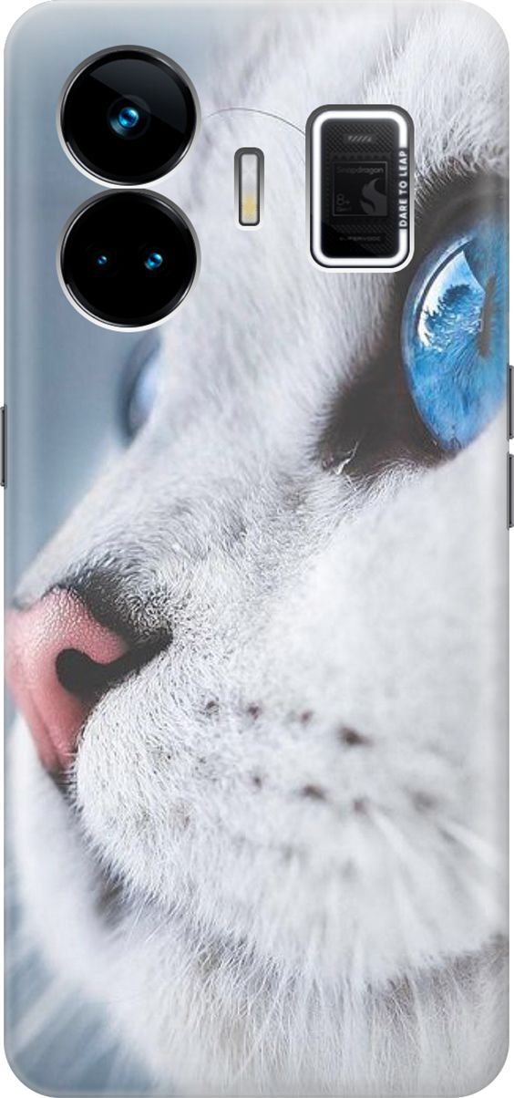 

Чехол на Realme GT Neo 5 "Кошачий взгляд", Белый;голубой, 158671