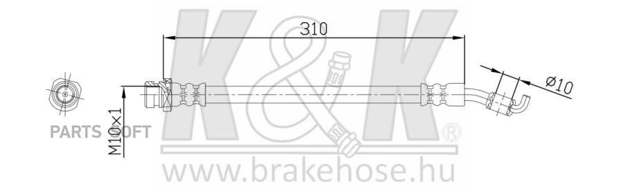 

Шланг Тормозной K&K Ft0821 Hyundai Ix35, Tucson 09-, Kia Sportage 10- K&K FT0821