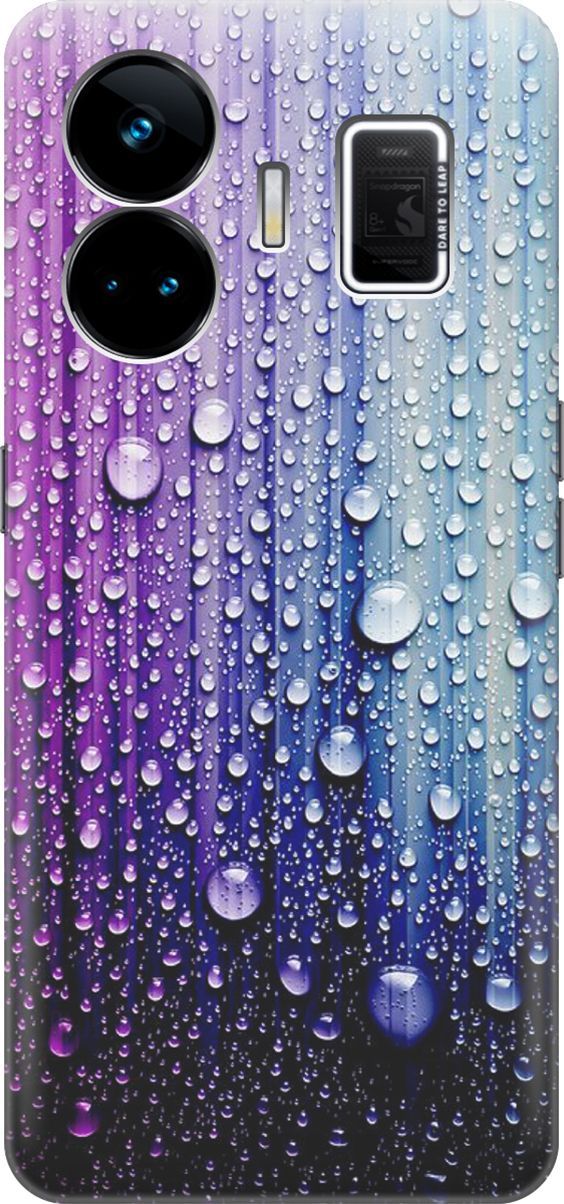 

Чехол на Realme GT Neo 5 "Капли на голубом", Голубой;фиолетовый, 158664