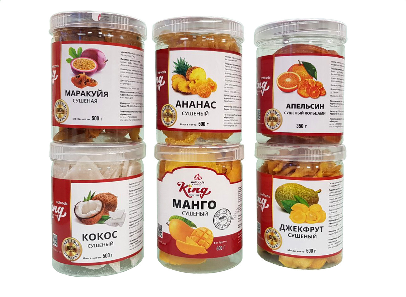 

Набор из 6 банок Манго, Апельсина, Джекфрута, Кокоса, Ананаса, Маракуйи 500г и 350г, Набор