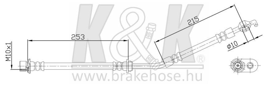 

Шланг Тормозной Перед Toyota Ist/Ractis/Verso/Vitz/Yaris 05-14 Правый K&K FT0967