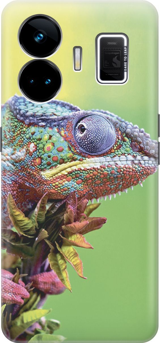 

Чехол на Realme GT Neo 5 "Разноцветный хамелеон", Желтый;зеленый, 158671