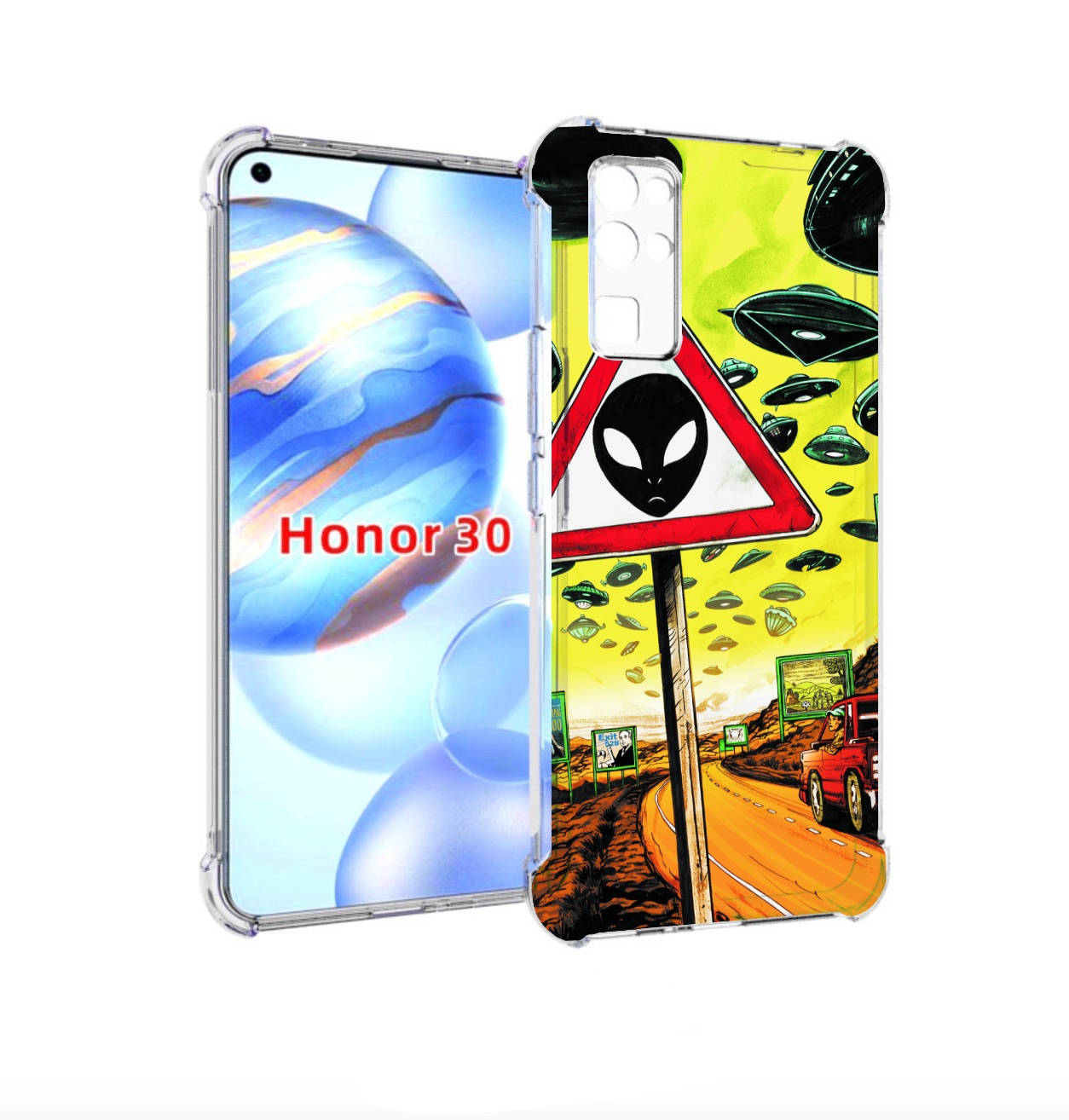 

Чехол бампер MyPads дорога к инопланетянам для Honor 30 (BMH-AN1, Прозрачный, Tocco