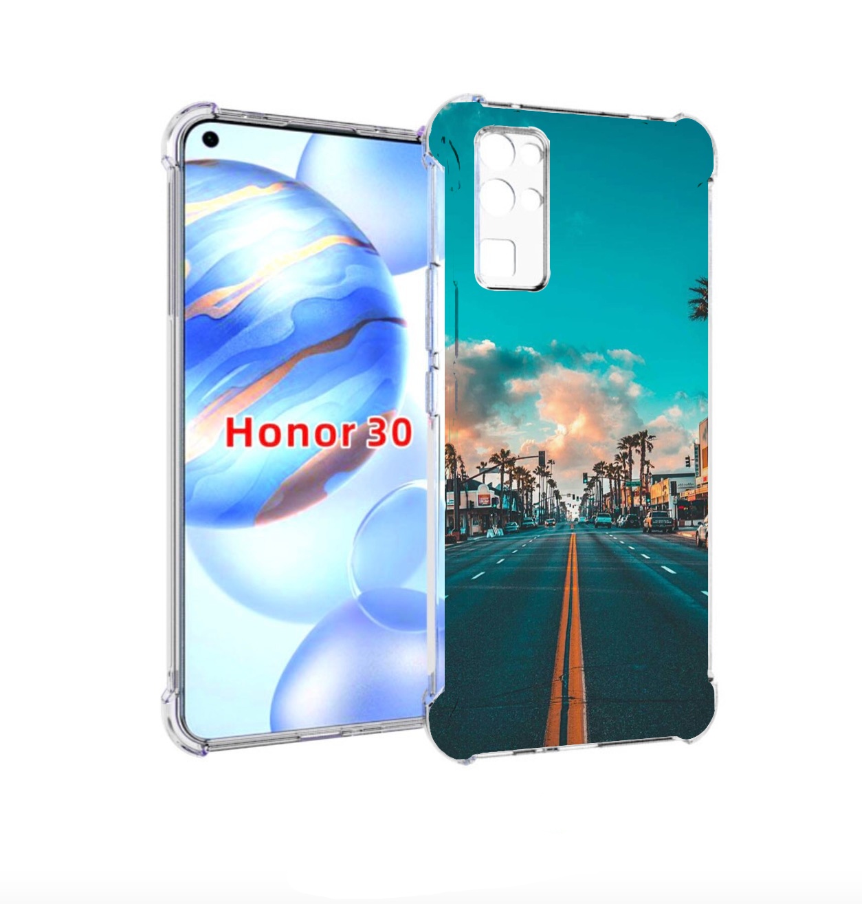 

Чехол бампер MyPads дорога-в-лос-анджелес для Honor 30 (BMH-AN10, Прозрачный, Tocco