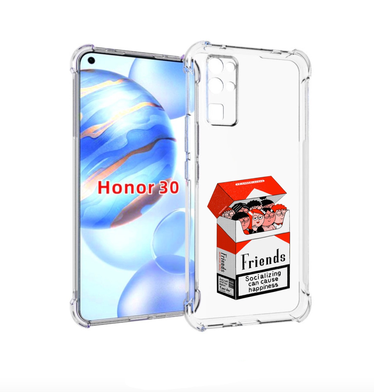

Чехол бампер MyPads друзья для Honor 30 (BMH-AN10) противоударный, Прозрачный, Tocco