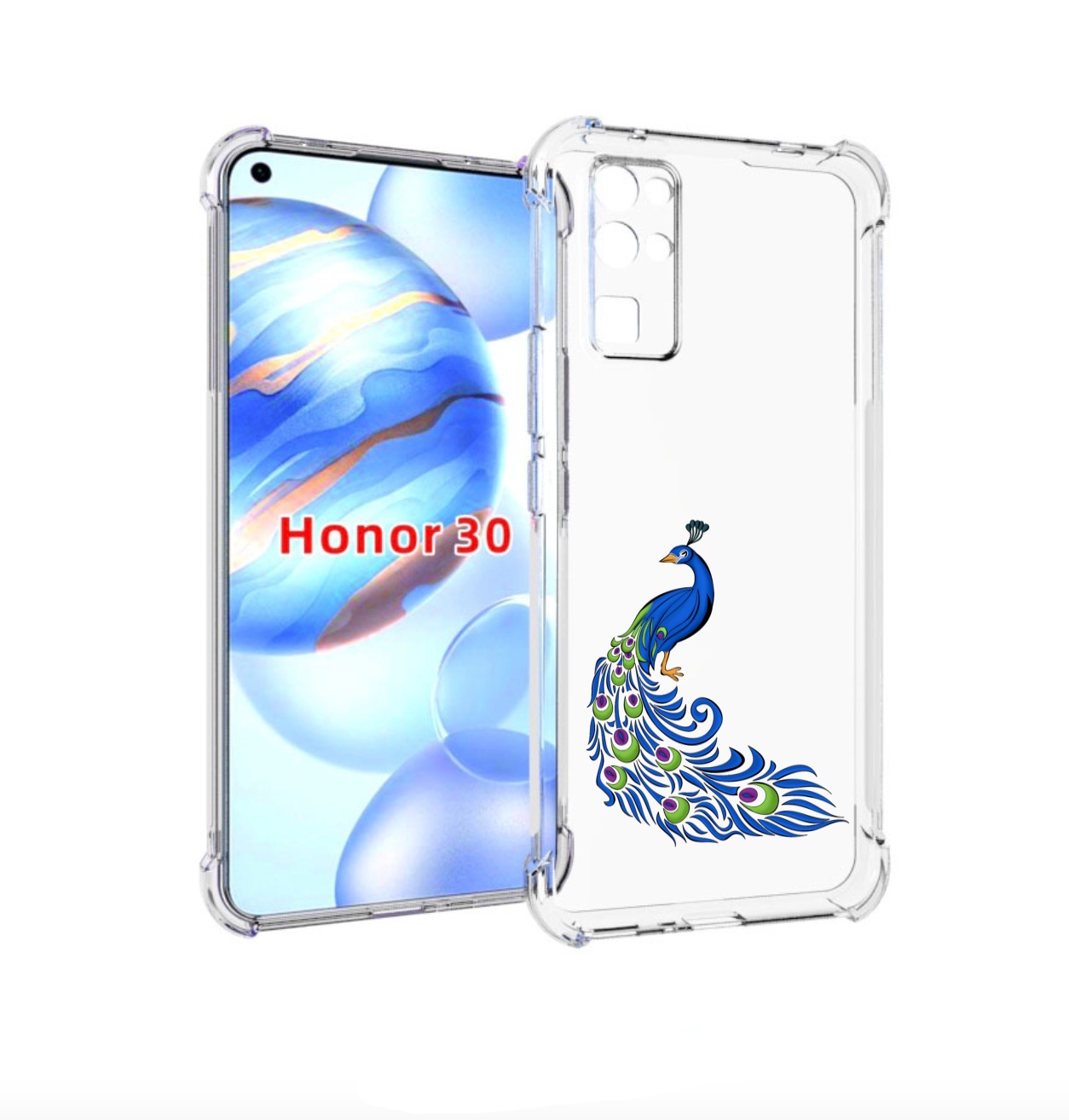 

Чехол бампер MyPads жарптица-голубая для Honor 30 (BMH-AN10) про, Прозрачный, Tocco