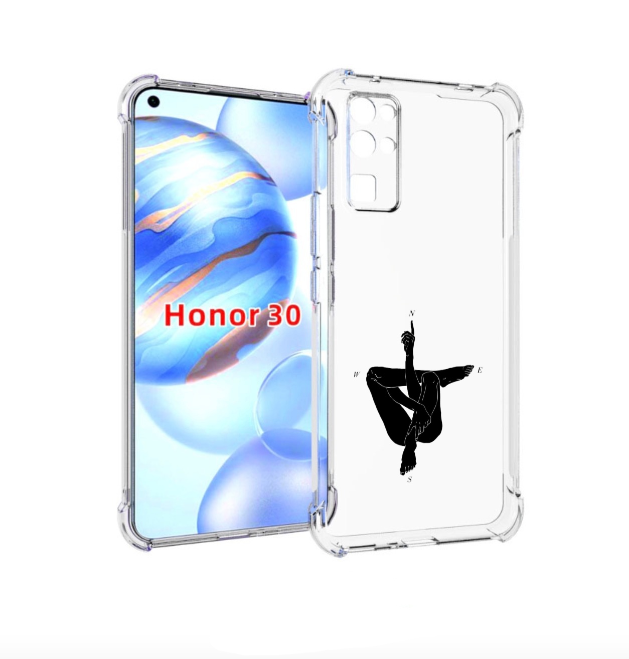 

Чехол бампер MyPads живой компас для Honor 30 (BMH-AN10) противо, Прозрачный, Tocco