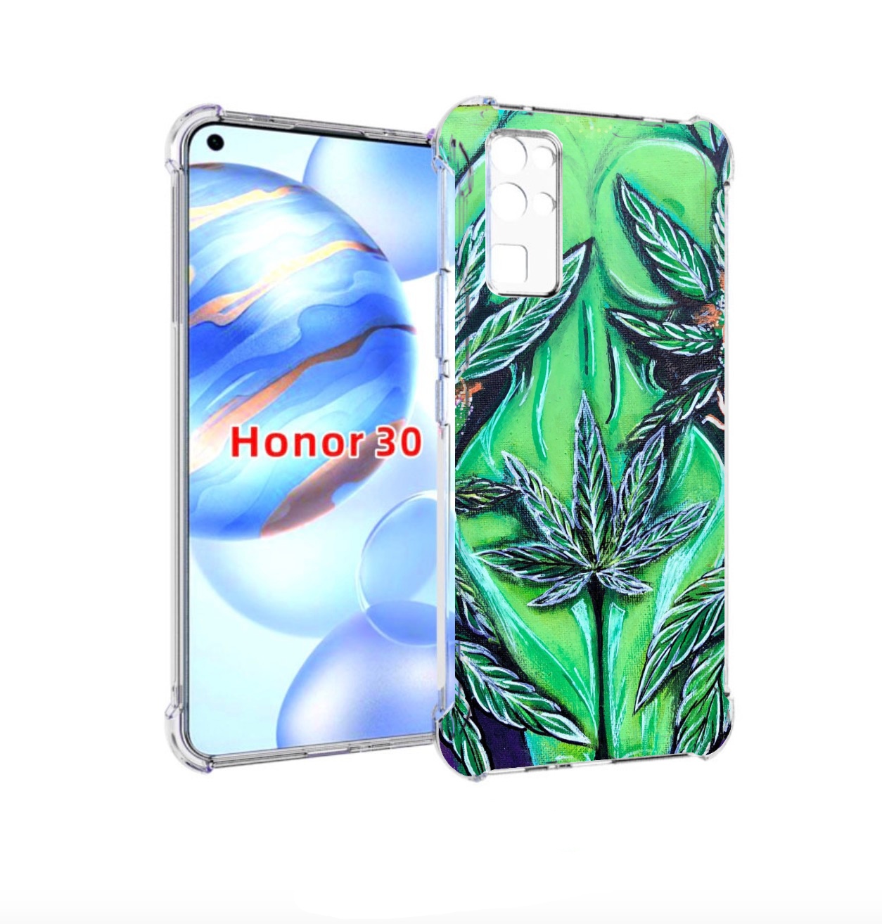 

Чехол бампер MyPads зеленая девушка для Honor 30 (BMH-AN10) прот, Прозрачный, Tocco