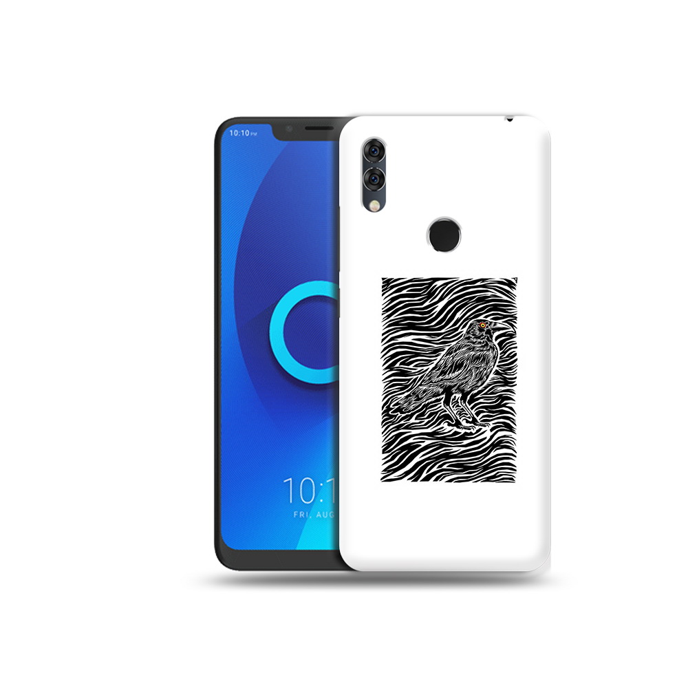 

Чехол MyPads Tocco для Alcatel 5V ворон в абстракции, Прозрачный, Tocco