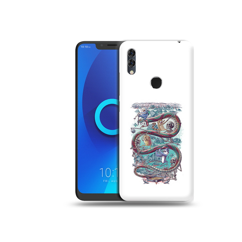 

Чехол MyPads Tocco для Alcatel 5V время приключений страшилка, Прозрачный, Tocco