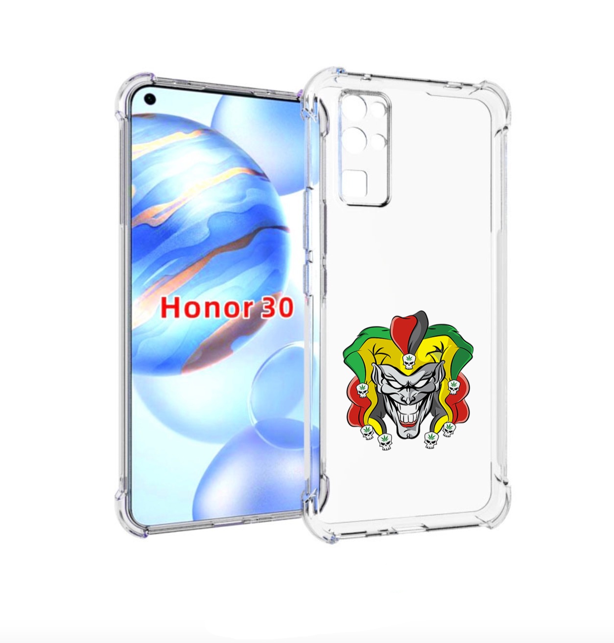 

Чехол бампер MyPads злодей-клоун для Honor 30 (BMH-AN10) противо, Прозрачный, Tocco