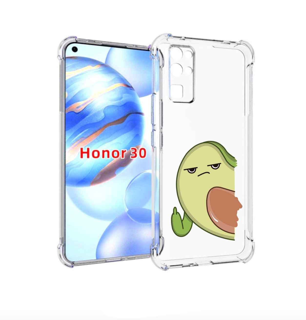 

Чехол бампер MyPads злой-авокадо для Honor 30 (BMH-AN10) противо, Прозрачный, Tocco