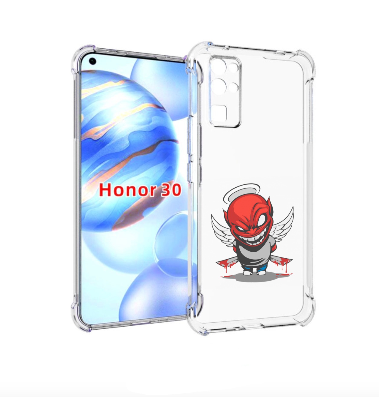 

Чехол бампер MyPads злой-ангел для Honor 30 (BMH-AN10) противоуд, Прозрачный, Tocco