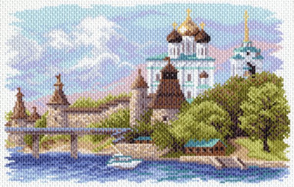 

1645 Рисунок на канве МАТРЕНИН ПОСАД 28х37 Псковский кремль, _Наборы для вышивки