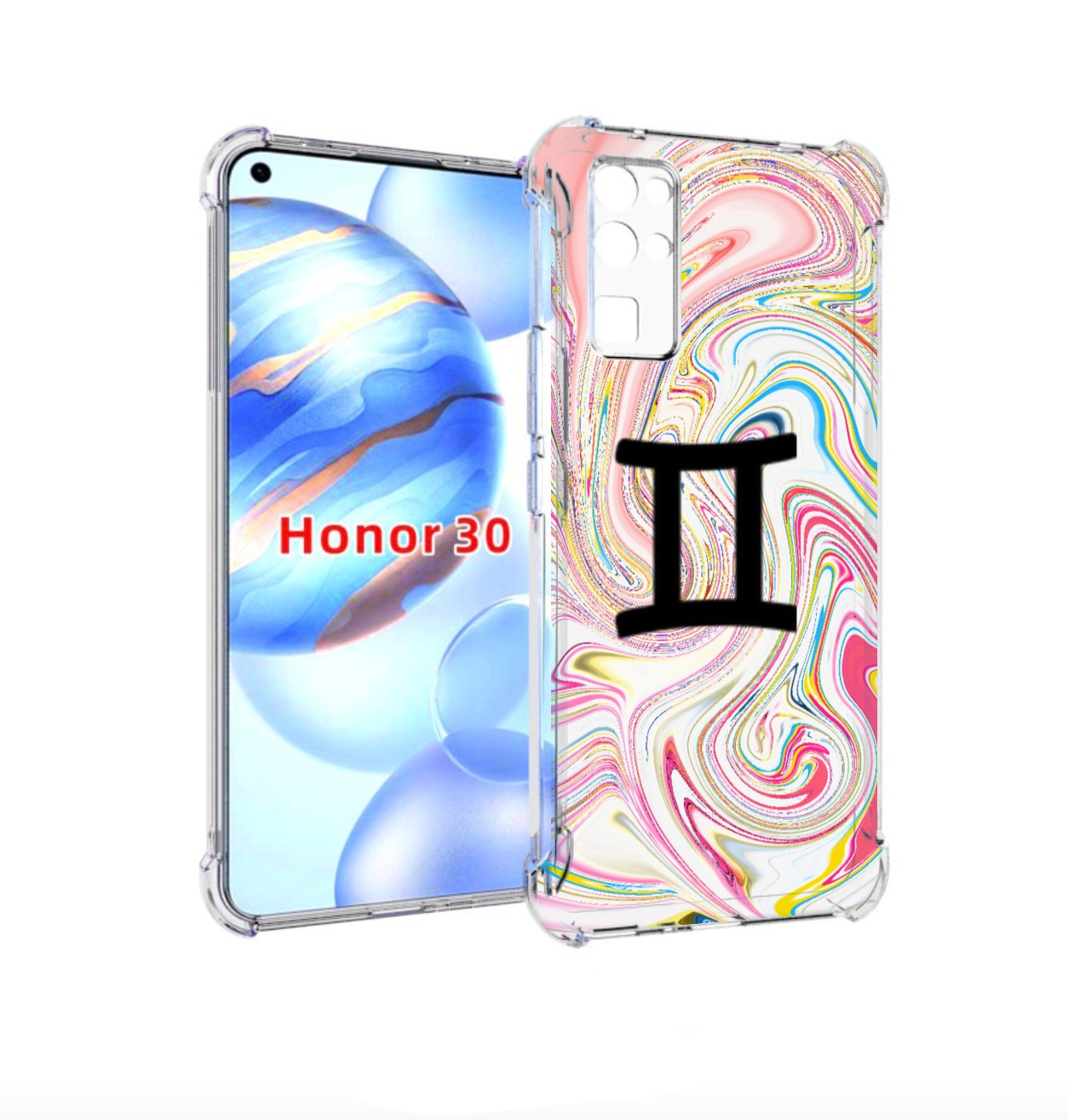 

Чехол бампер MyPads знак зодиака близнецы 2 для Honor 30 (BMH-AN, Прозрачный, Tocco