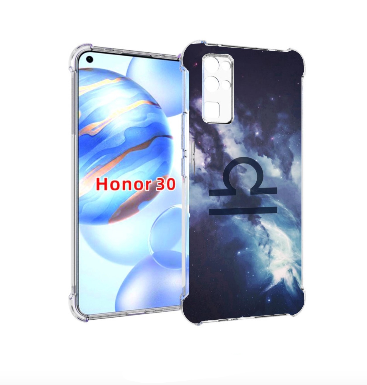 

Чехол бампер MyPads знак зодиака весы 5 для Honor 30 (BMH-AN10), Прозрачный, Tocco