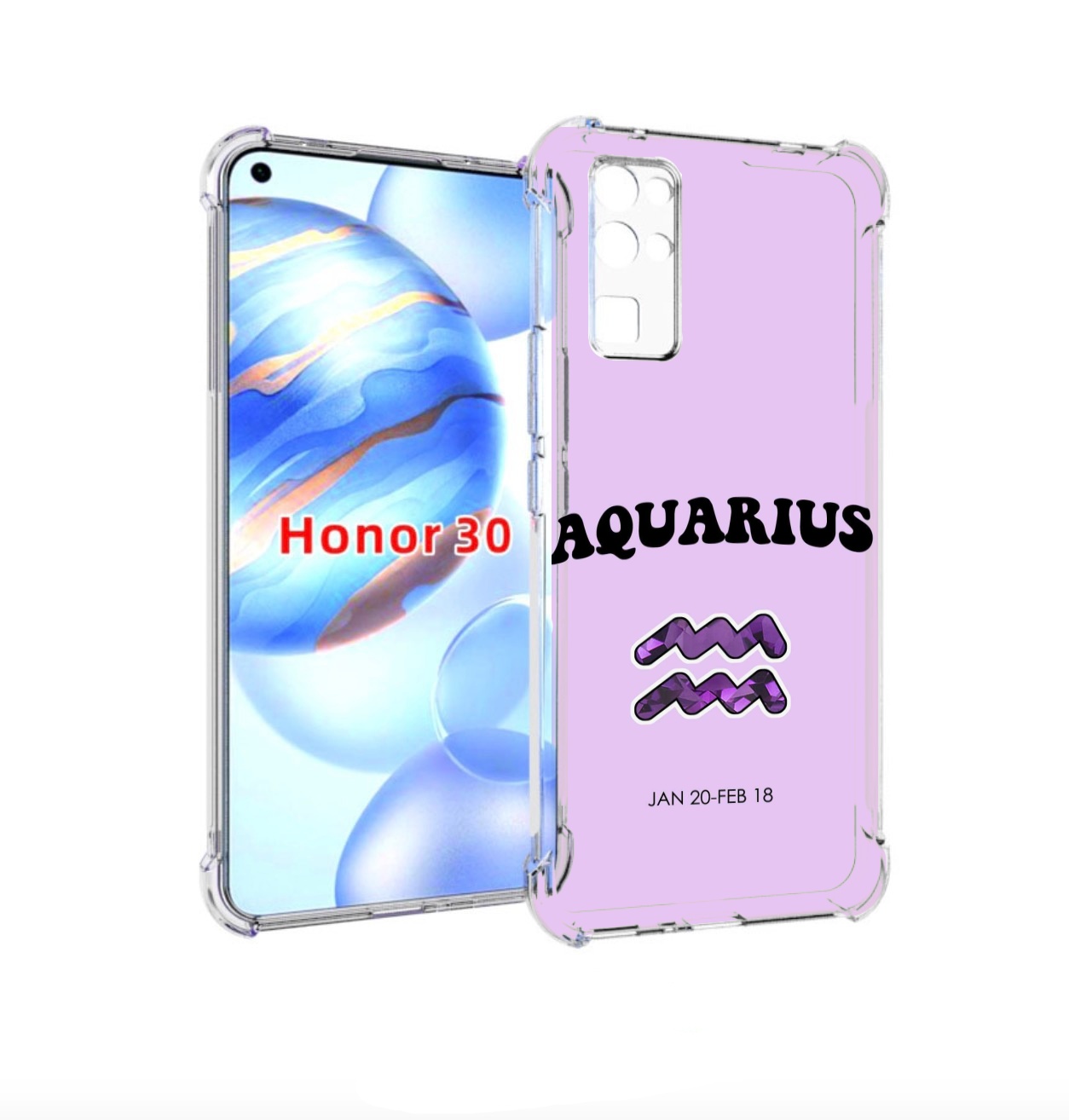 

Чехол бампер MyPads знак зодиака водолеи 4 для Honor 30 (BMH-AN, Прозрачный, Tocco