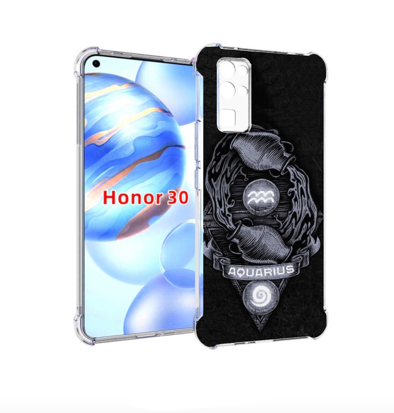 

Чехол бампер MyPads знак зодиака водолеи 6 для Honor 30 (BMH-AN, Прозрачный, Tocco