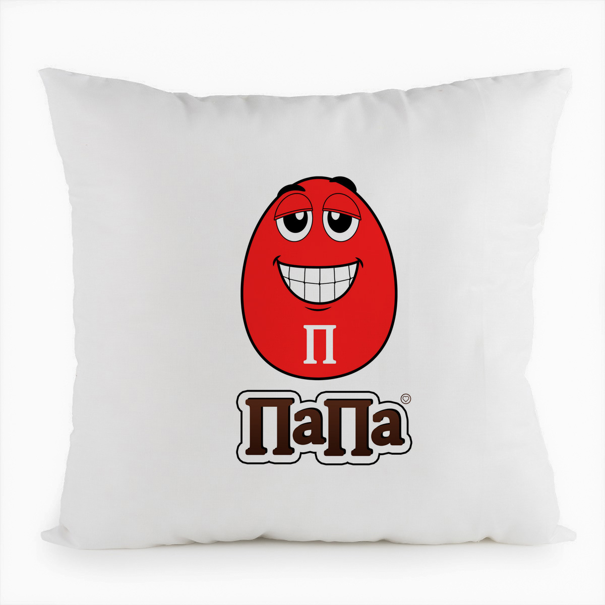 

Подушка белая CoolPodarok Семья. Папа M&M