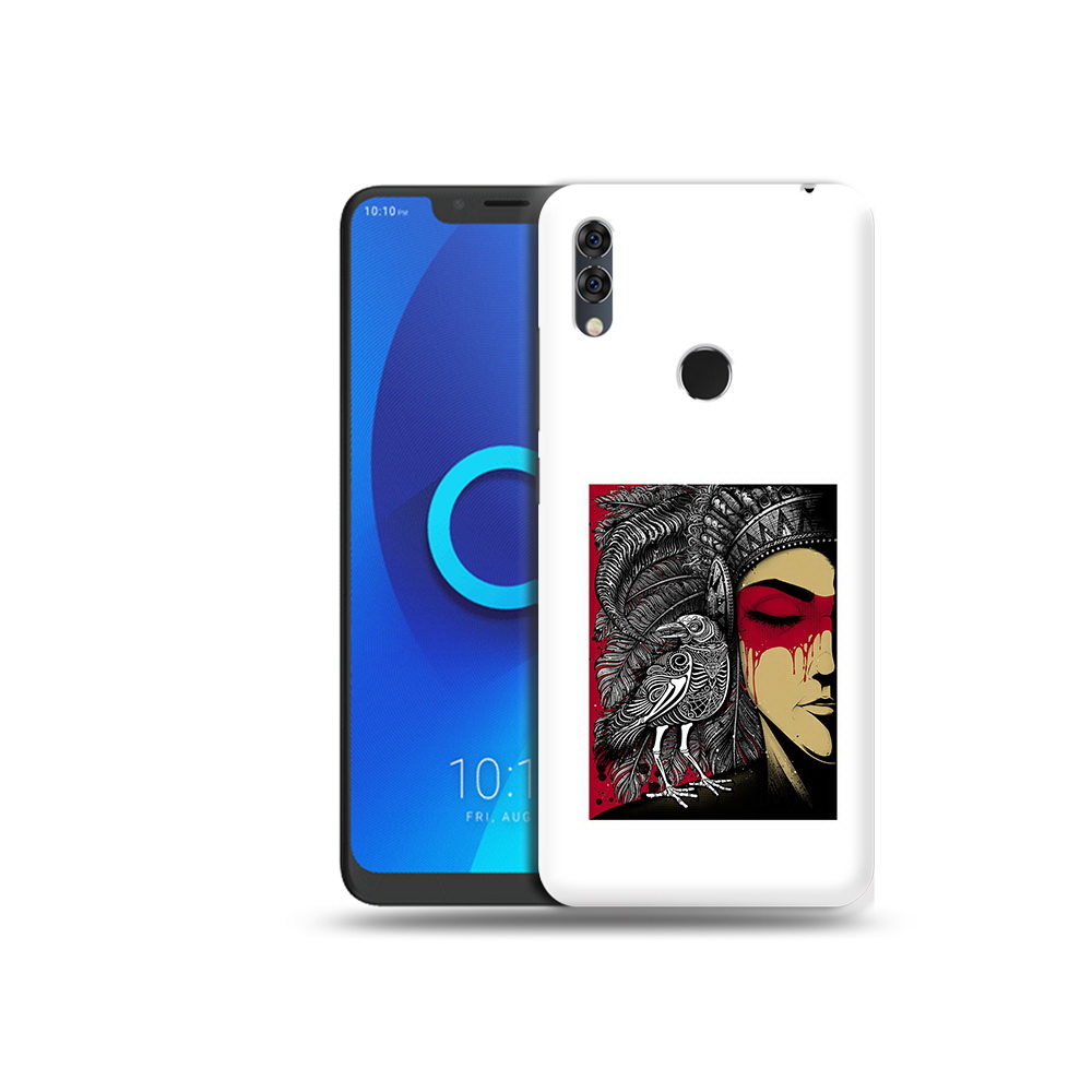 

Чехол MyPads Tocco для Alcatel 5V девушка с вороном в абстракции, Прозрачный, Tocco