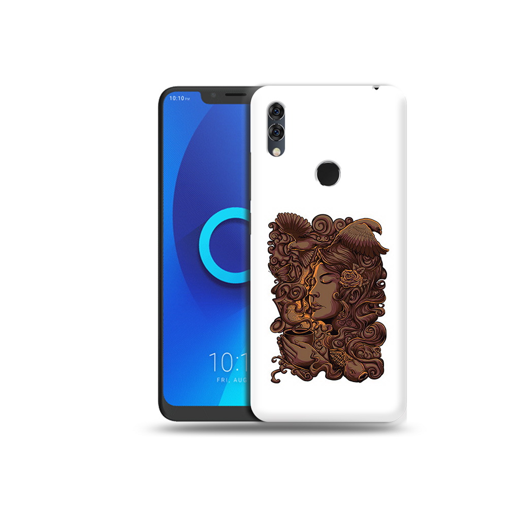 

Чехол MyPads Tocco для Alcatel 5V девушка с длинными волосами абстракция, Прозрачный, Tocco