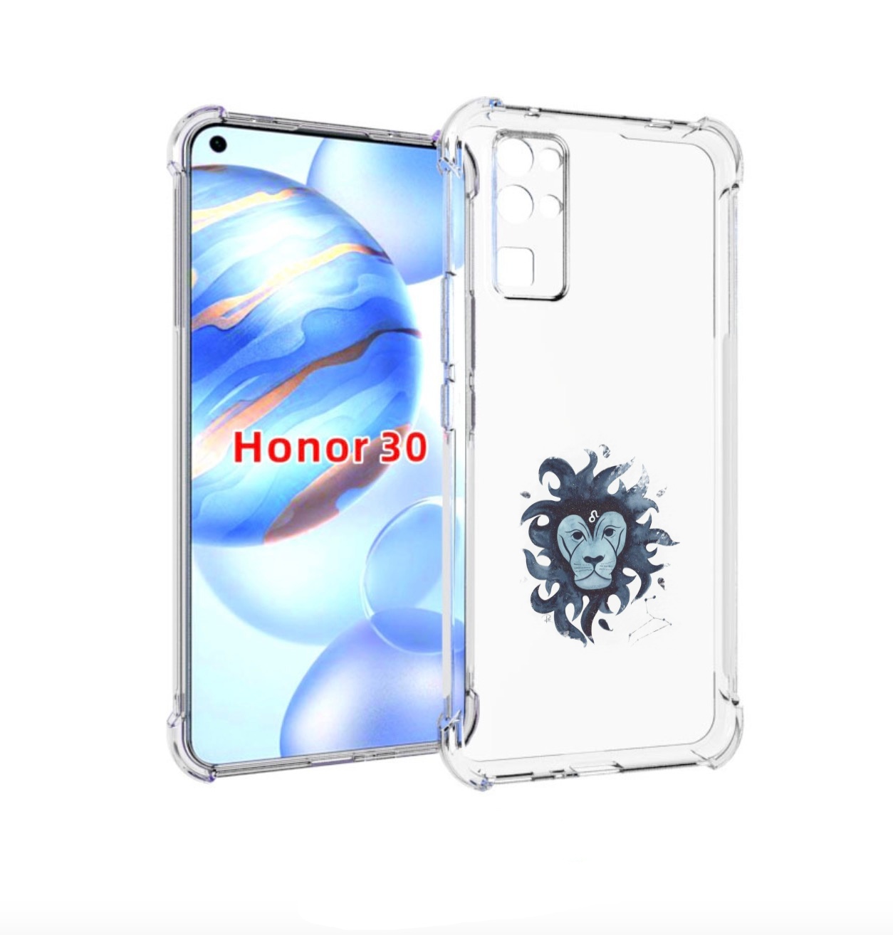 

Чехол бампер MyPads знак зодиака лев 5 для Honor 30 (BMH-AN10) п, Прозрачный, Tocco