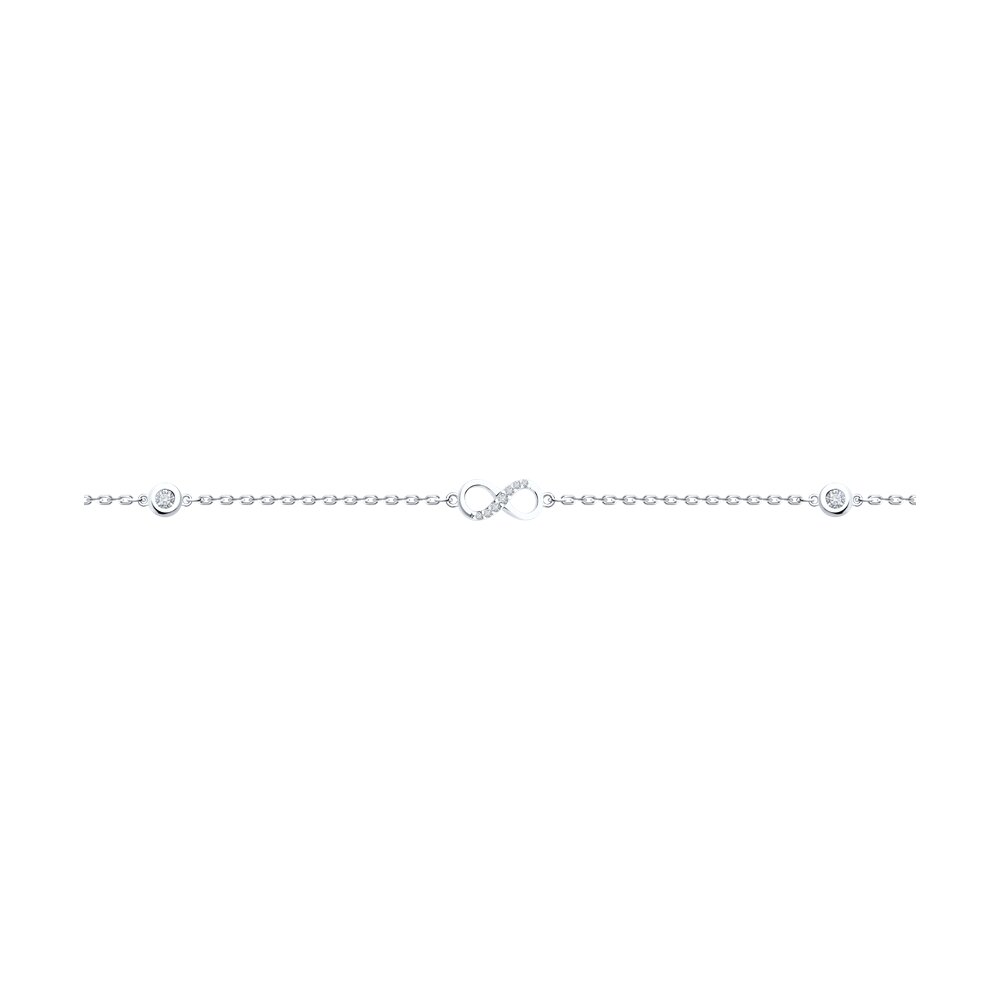 

Браслет из серебра р. 16 SOKOLOV 94051113-91, фианит, 94051113-91
