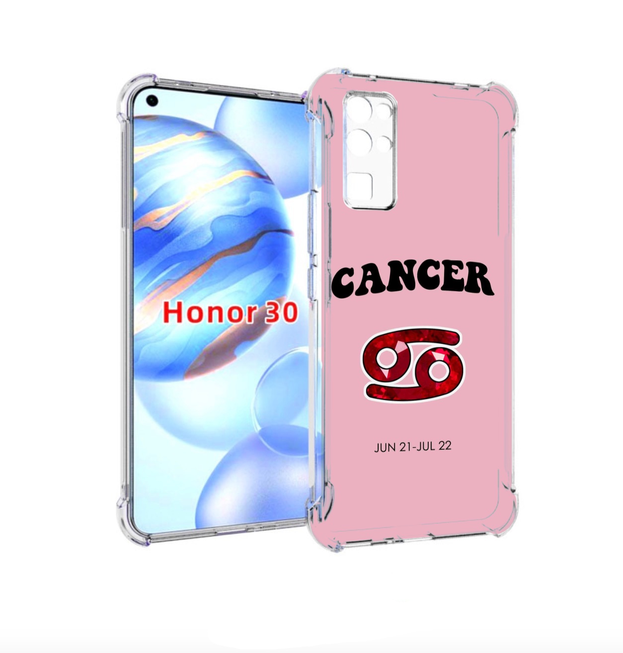 

Чехол бампер MyPads знак зодиака рак 1 для Honor 30 (BMH-AN10) п, Прозрачный, Tocco