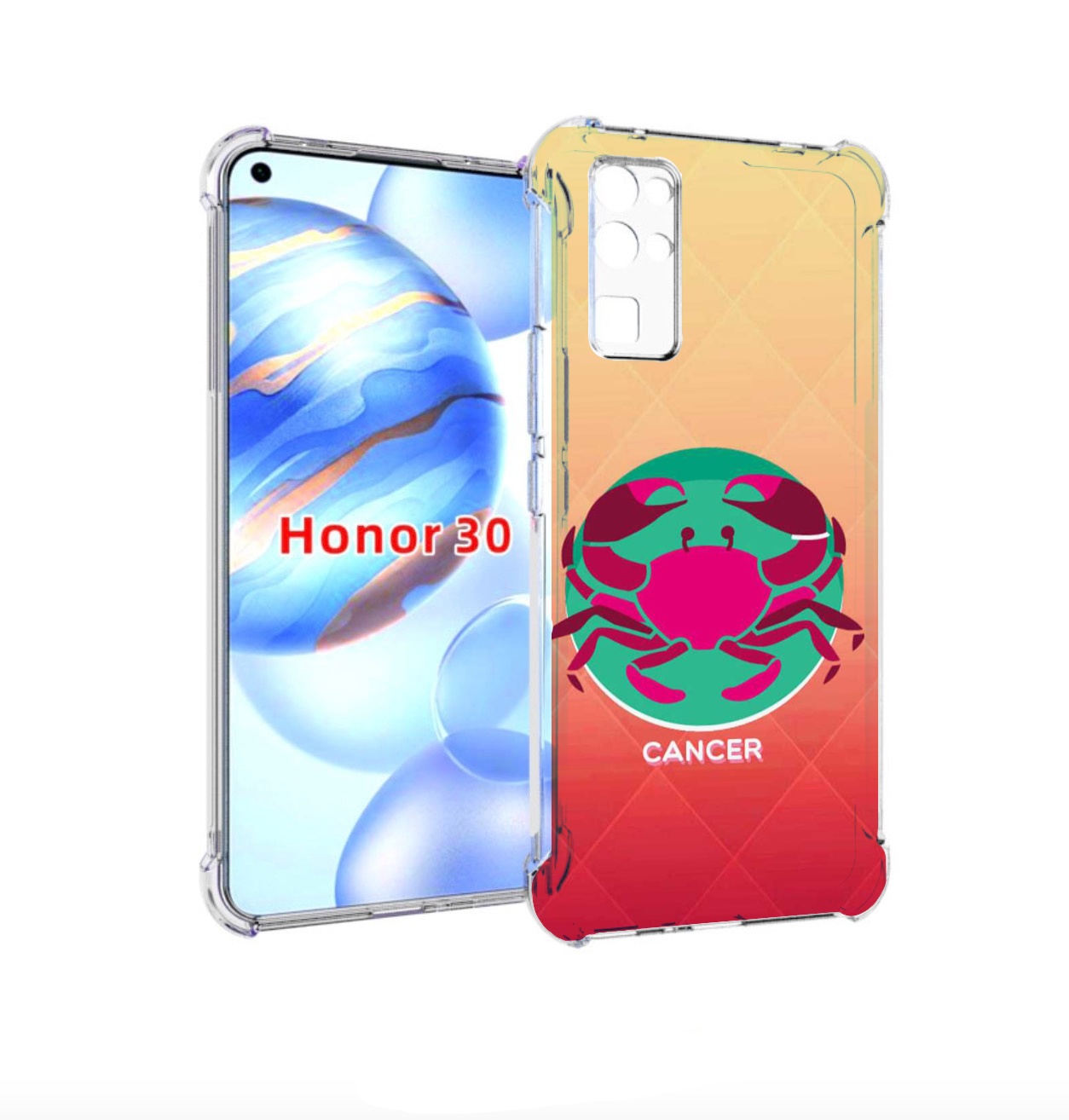 

Чехол бампер MyPads знак зодиака рак 4 для Honor 30 (BMH-AN10) п, Прозрачный, Tocco