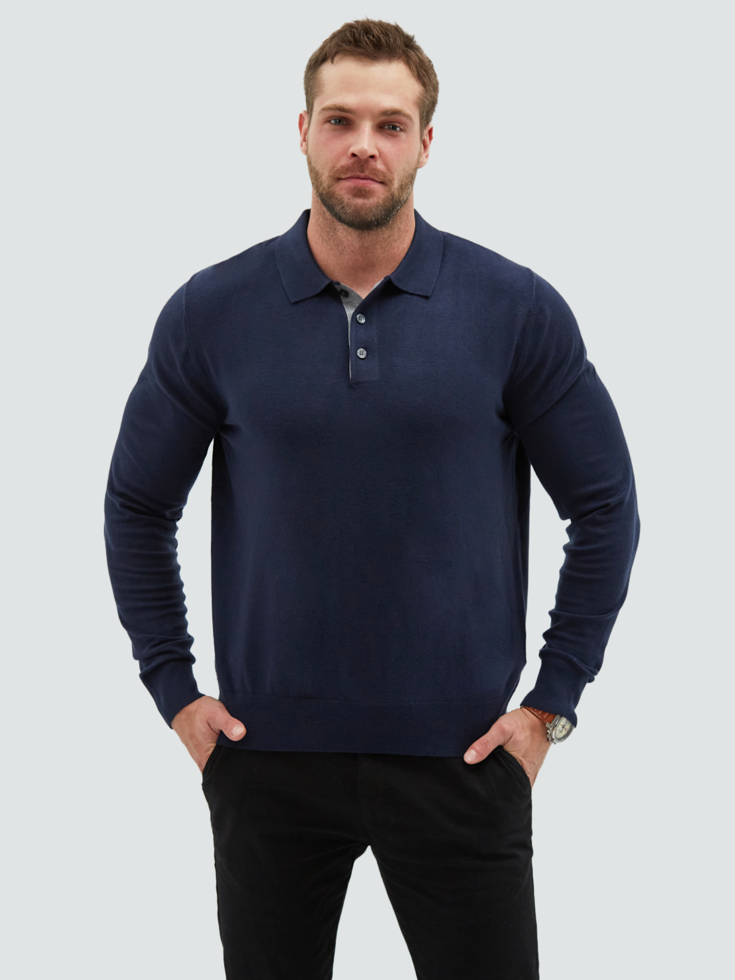 

Джемпер мужской MANAFOFF 8103 синий XL, 8103